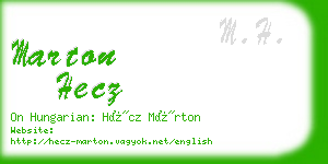 marton hecz business card